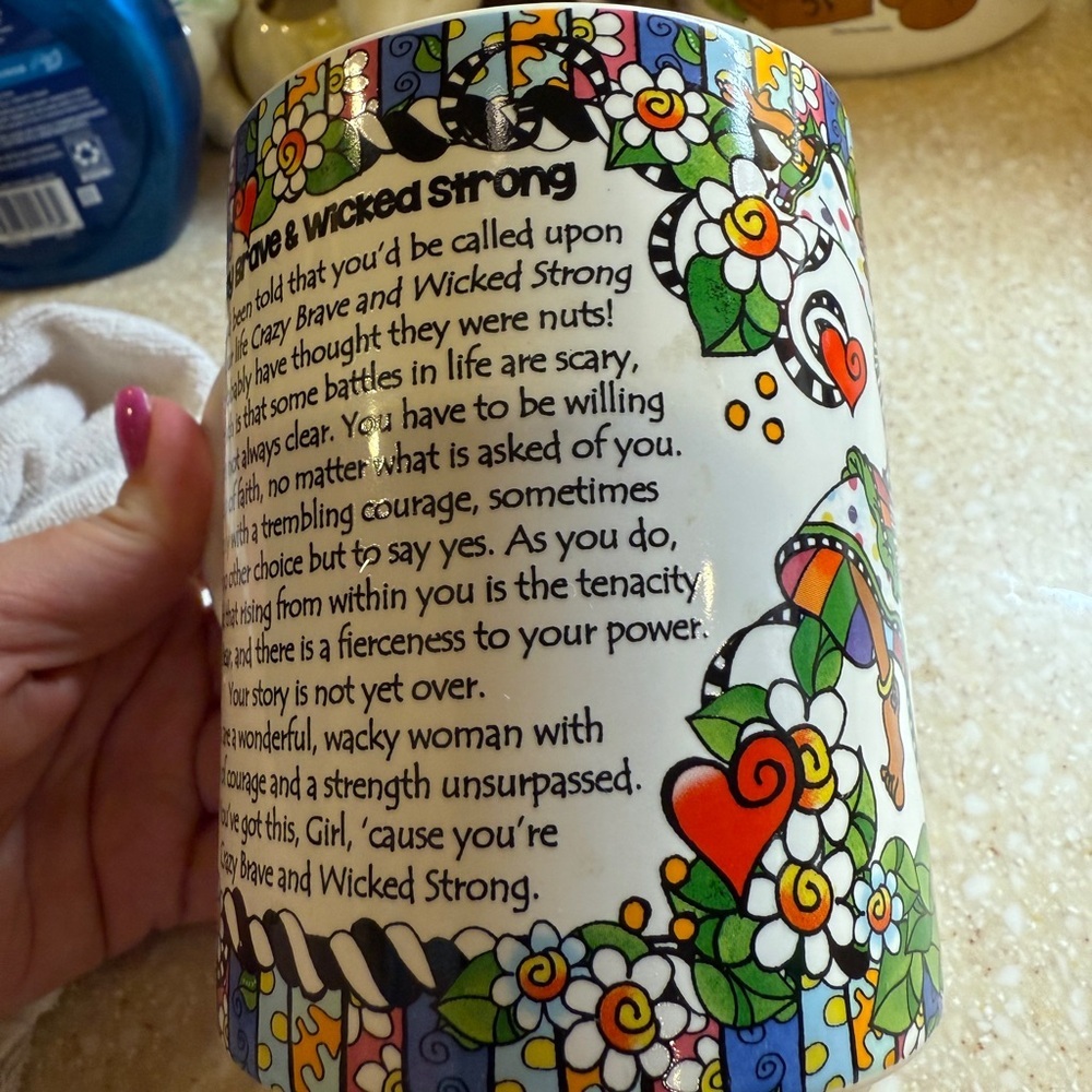 Suzy Toronto Inspirational Floral Mug Crazy Brave Wicked Strong Drinking Cup New - Picture 7 of 12